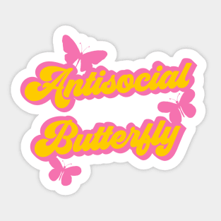 Antisocial Butterfly retro design Sticker